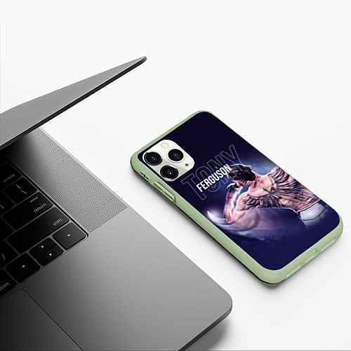 Чехол iPhone 11 Pro матовый Tony Ferguson / 3D-Салатовый – фото 3