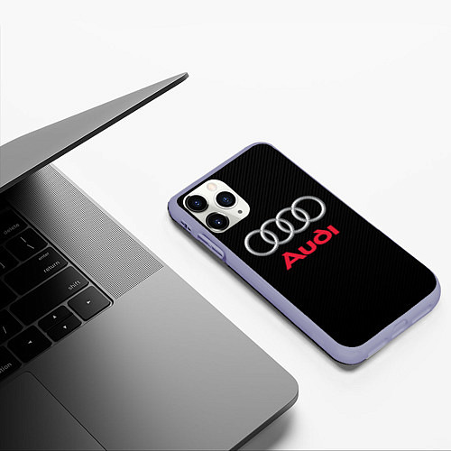 Чехол iPhone 11 Pro матовый AUDI / 3D-Светло-сиреневый – фото 3