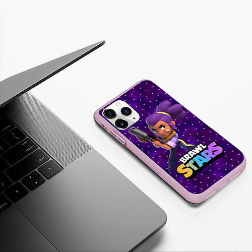 Чехол iPhone 11 Pro матовый Brawl stars Шелли / 3D-Розовый – фото 3