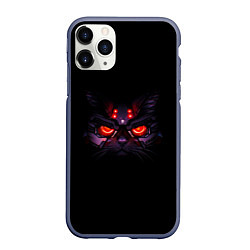 Чехол iPhone 11 Pro матовый Злой котик, цвет: 3D-серый