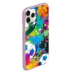 Чехол iPhone 11 Pro матовый Football Paints, цвет: 3D-сиреневый — фото 2
