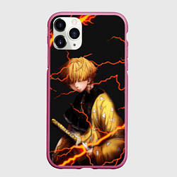 Чехол iPhone 11 Pro матовый KIMETSU NO YAIBA, цвет: 3D-малиновый