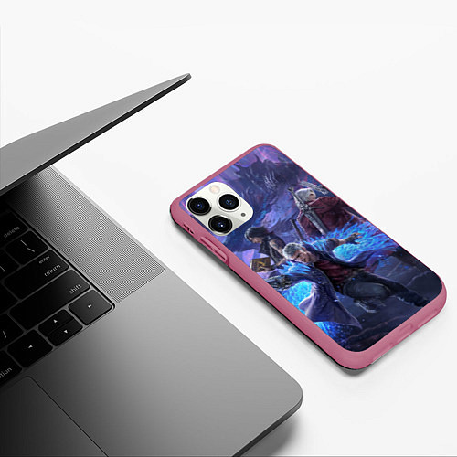 Чехол iPhone 11 Pro матовый DEVIL MAY CRY / 3D-Малиновый – фото 3