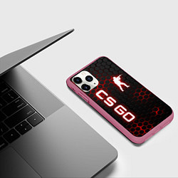 Чехол iPhone 11 Pro матовый CS GO, цвет: 3D-малиновый — фото 2