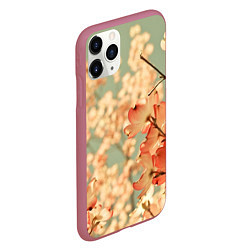 Чехол iPhone 11 Pro матовый Flowers, цвет: 3D-малиновый — фото 2