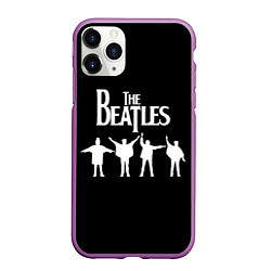 Чехол iPhone 11 Pro матовый Beatles, цвет: 3D-фиолетовый