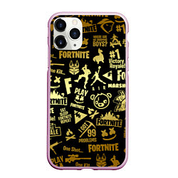 Чехол iPhone 11 Pro матовый FORTNITE, цвет: 3D-розовый