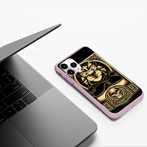 Чехол iPhone 11 Pro матовый Lucha libre panda / 3D-Розовый – фото 3