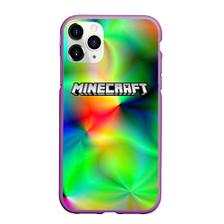 Чехол iPhone 11 Pro матовый MINECRAFT, цвет: 3D-фиолетовый