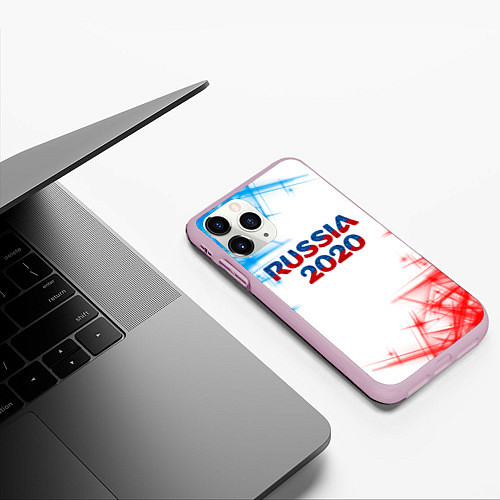 Чехол iPhone 11 Pro матовый Россия / 3D-Розовый – фото 3