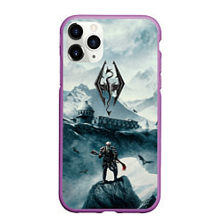 Чехол iPhone 11 Pro матовый Skyrim Warrior, цвет: 3D-фиолетовый