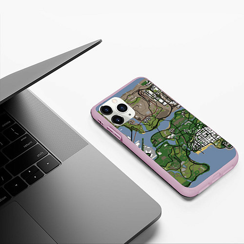 Чехол iPhone 11 Pro матовый San andreas / 3D-Розовый – фото 3