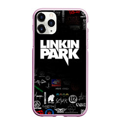 Чехол iPhone 11 Pro матовый LINKIN PARK, цвет: 3D-розовый