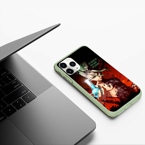 Чехол iPhone 11 Pro матовый Доктор Стоун / 3D-Салатовый – фото 3