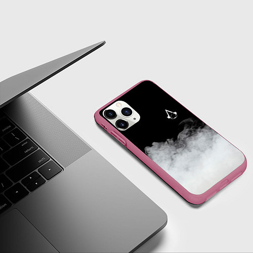 Чехол iPhone 11 Pro матовый Assassin??s Creed / 3D-Малиновый – фото 3