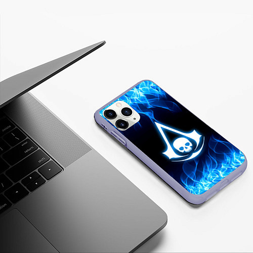 Чехол iPhone 11 Pro матовый Assassin??s Creed / 3D-Светло-сиреневый – фото 3