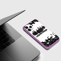 Чехол iPhone 11 Pro матовый LINKIN PARKспина, цвет: 3D-фиолетовый — фото 2