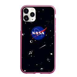 Чехол iPhone 11 Pro матовый NASA, цвет: 3D-малиновый