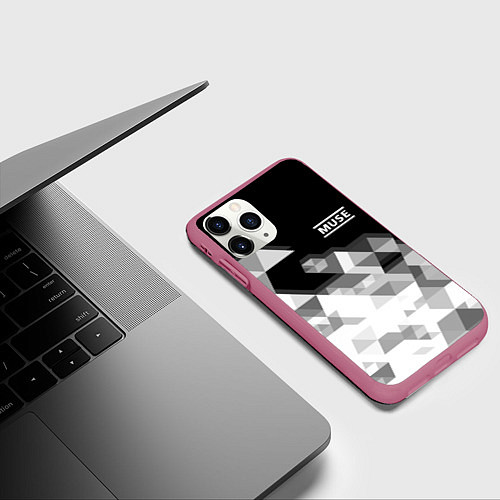 Чехол iPhone 11 Pro матовый Muse / 3D-Малиновый – фото 3