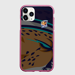 Чехол iPhone 11 Pro матовый Форма Cheetah, цвет: 3D-малиновый
