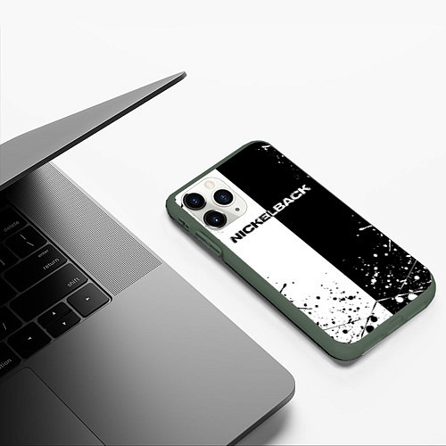 Чехол iPhone 11 Pro матовый Nickelback / 3D-Темно-зеленый – фото 3