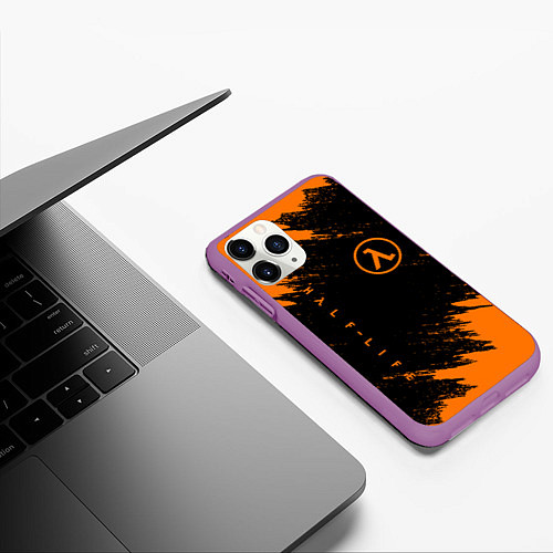 Чехол iPhone 11 Pro матовый HALF-LIFE / 3D-Фиолетовый – фото 3