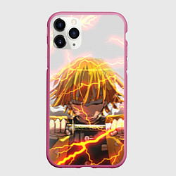 Чехол iPhone 11 Pro матовый KIMETSU NO YAIBA, цвет: 3D-малиновый