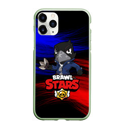 Чехол iPhone 11 Pro матовый BRAWL STARS CROW, цвет: 3D-салатовый