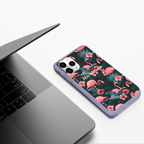 Чехол iPhone 11 Pro матовый Flamingo / 3D-Светло-сиреневый – фото 3