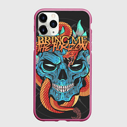 Чехол iPhone 11 Pro матовый Bring Me the Horizon, цвет: 3D-малиновый