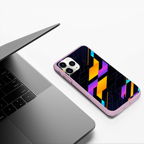 Чехол iPhone 11 Pro матовый Modern Geometry / 3D-Розовый – фото 3