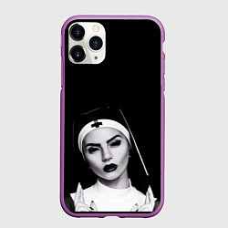 Чехол iPhone 11 Pro матовый МОНАХИНЯ, цвет: 3D-фиолетовый