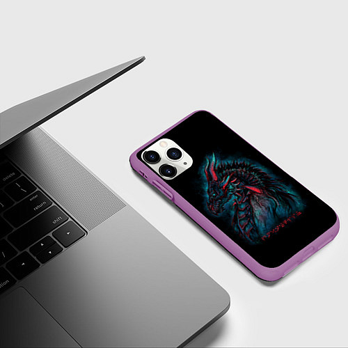 Чехол iPhone 11 Pro матовый THE ELDER SCROLLS / 3D-Фиолетовый – фото 3
