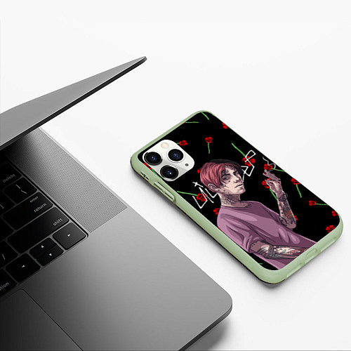 Чехол iPhone 11 Pro матовый LIL PEEP / 3D-Салатовый – фото 3