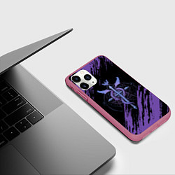 Чехол iPhone 11 Pro матовый Стальной алхимик, цвет: 3D-малиновый — фото 2