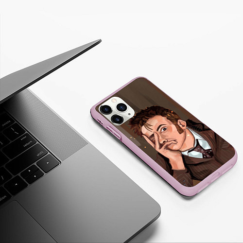 Чехол iPhone 11 Pro матовый 10TH DOCTOR WHO / 3D-Розовый – фото 3