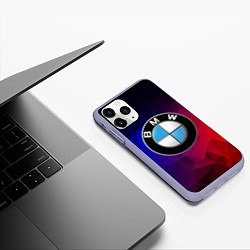 Чехол iPhone 11 Pro матовый BMW NEON, цвет: 3D-светло-сиреневый — фото 2