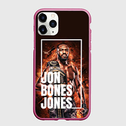 Чехол iPhone 11 Pro матовый Jon Jones, цвет: 3D-малиновый