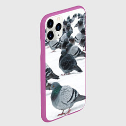 Чехол iPhone 11 Pro матовый Голуби, цвет: 3D-фиолетовый — фото 2