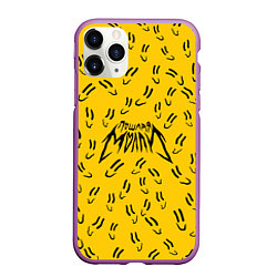 Чехол iPhone 11 Pro матовый Пошлая Молли Смайлики, цвет: 3D-фиолетовый