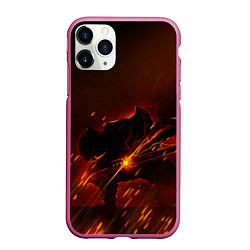 Чехол iPhone 11 Pro матовый KIMETSU NO YAIBA, цвет: 3D-малиновый