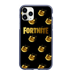 Чехол iPhone 11 Pro матовый Fortnite gold, цвет: 3D-серый