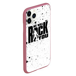 Чехол iPhone 11 Pro матовый Queen - We Will Rock You, цвет: 3D-малиновый — фото 2