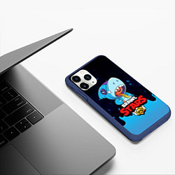 Чехол iPhone 11 Pro матовый BRAWL STARS LEON SHARK, цвет: 3D-тёмно-синий — фото 2