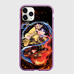 Чехол iPhone 11 Pro матовый KIMETSU NO YAIBA, цвет: 3D-фиолетовый