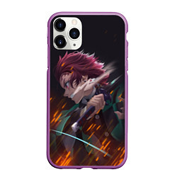 Чехол iPhone 11 Pro матовый KIMETSU NO YAIBA, цвет: 3D-фиолетовый