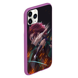 Чехол iPhone 11 Pro матовый KIMETSU NO YAIBA, цвет: 3D-фиолетовый — фото 2