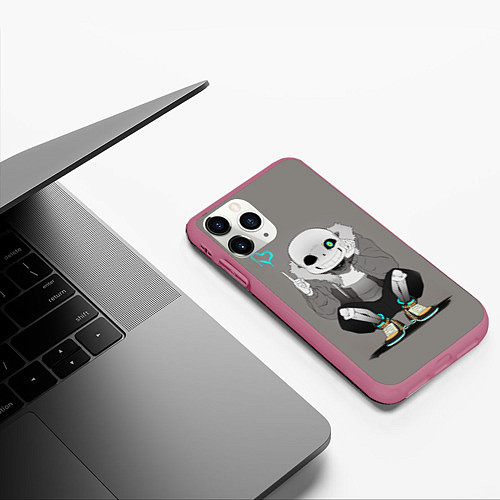 Чехол iPhone 11 Pro матовый UNDERTALE / 3D-Малиновый – фото 3