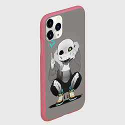 Чехол iPhone 11 Pro матовый UNDERTALE, цвет: 3D-малиновый — фото 2