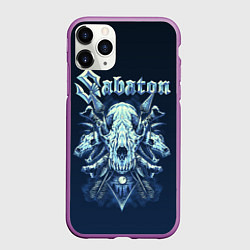 Чехол iPhone 11 Pro матовый Skull Sabaton, цвет: 3D-фиолетовый